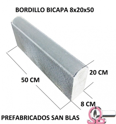 Bordillo Bicapa 8x20x50 jardin